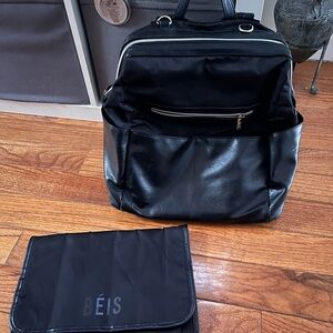 BEIS Black Convertible Diaper Bag Backpack